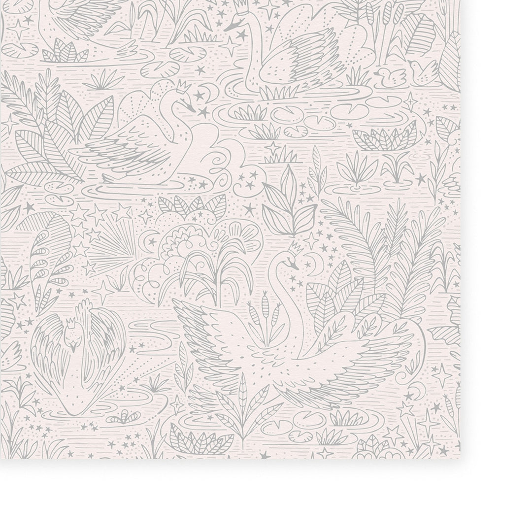 Minibeau - Wallpaper - Swan Lake Grey