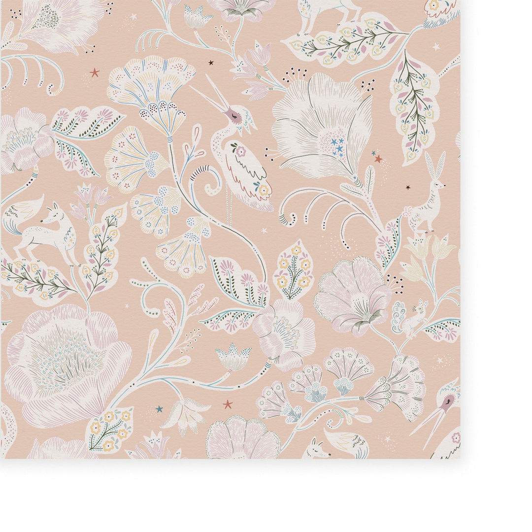 Minibeau - Wallpaper - Woodcut Wonderland Calamine