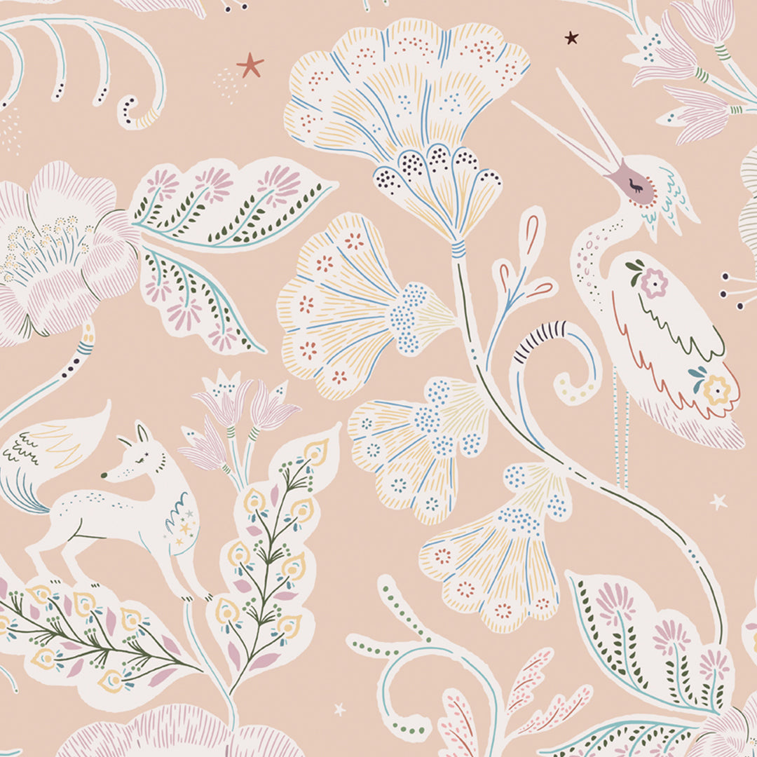 Minibeau - Wallpaper - Woodcut Wonderland Calamine