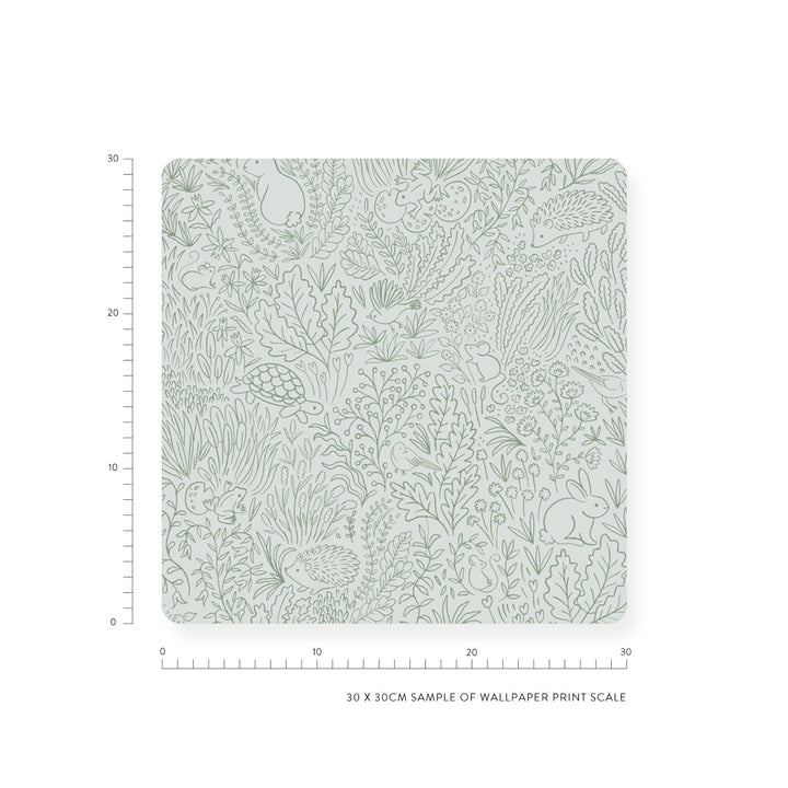Minibeau - Wallpaper - Garden Doodles Sage