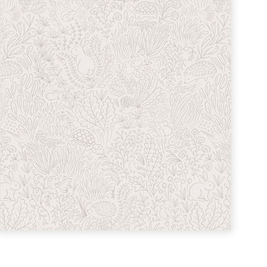 Minibeau - Wallpaper - Garden Doodles Grey