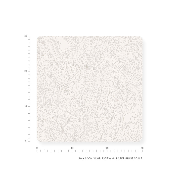 Minibeau - Wallpaper - Garden Doodles Grey