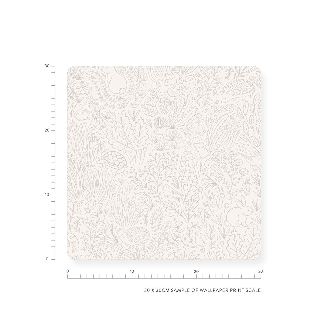 Minibeau - Wallpaper - Garden Doodles Grey