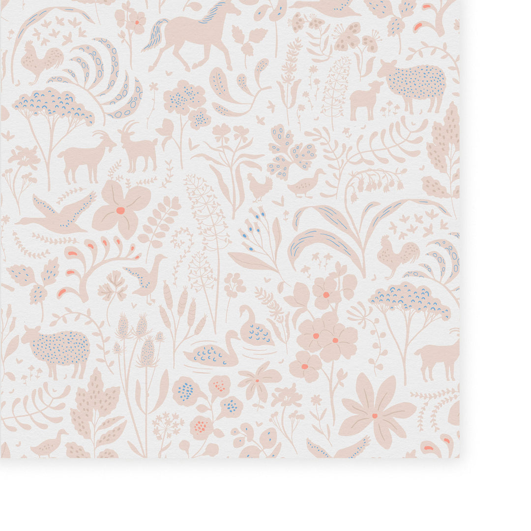 Minibeau - Wallpaper - Countryside Spring Ecru