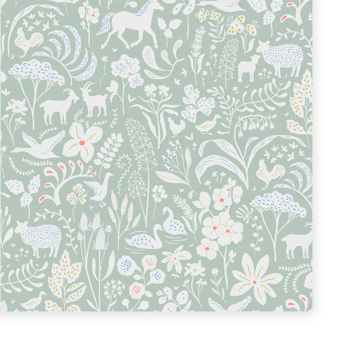 Minibeau - Wallpaper - Countryside Spring Sage