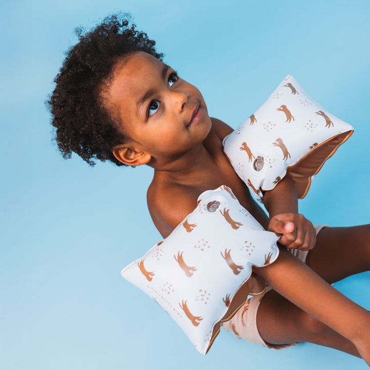 Swim Essentials - Arm Bands - Brown Leopard - 0- 2 Years