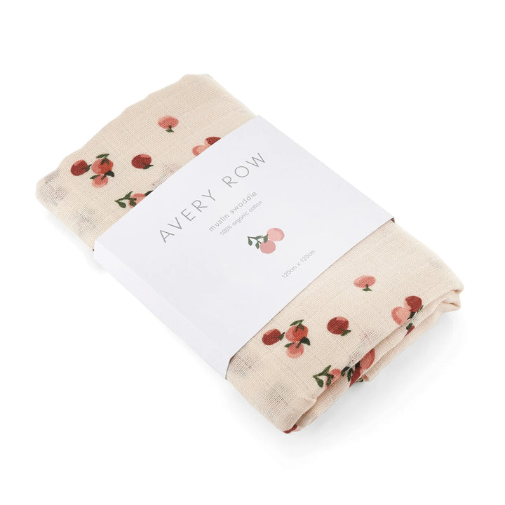 Avery Row - Organic Baby Large Muslin Swaddle - Peaches