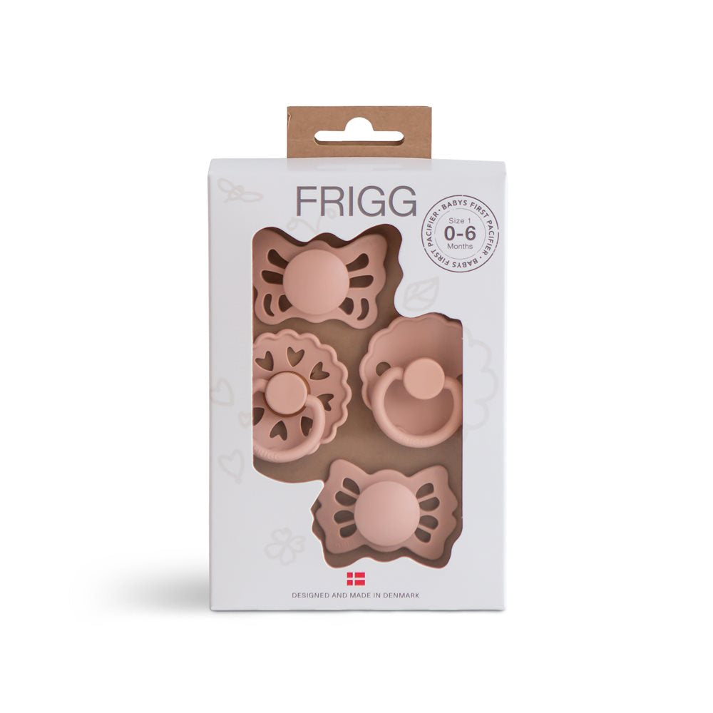 FRIGG - First Pacifier - Floral Heart - Blush (4 Pack)