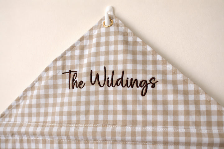 Mabel & Fox - Personalised Beige Gingham Advent Calendar - Embroidered - Mabel & Fox