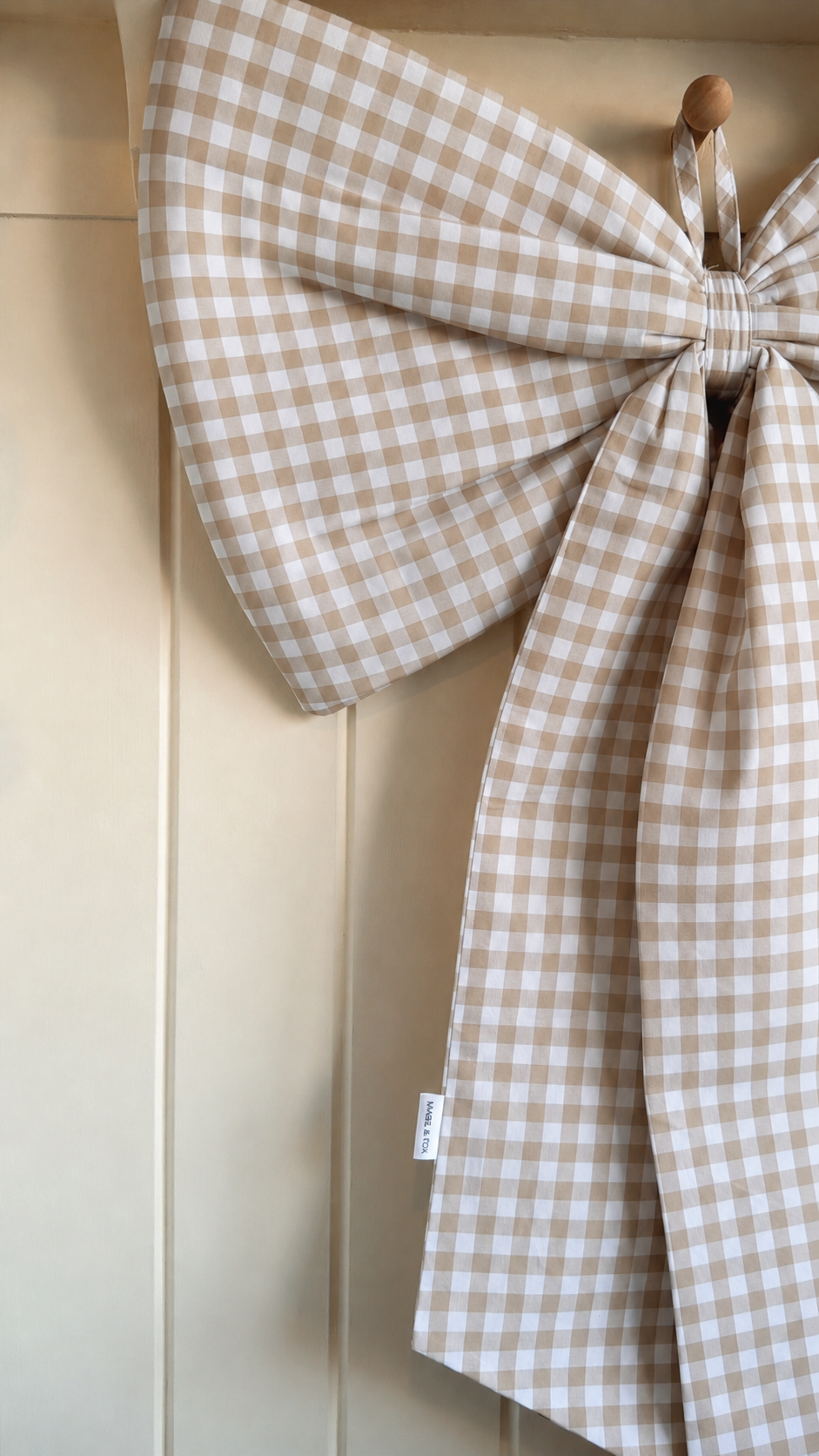 Mabel & Fox - Beige Gingham Bow