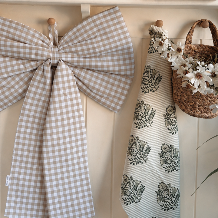 Mabel & Fox - Beige Gingham Bow