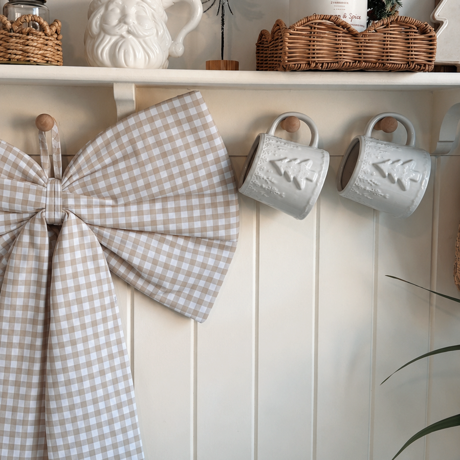 Mabel & Fox - Beige Gingham Bow