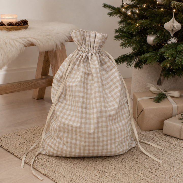 Mabel & Fox - Beige Gingham Gift Sack - Mabel & Fox