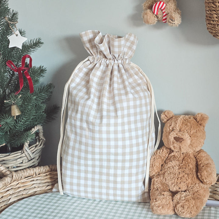 Mabel & Fox - Beige Gingham Mini Gift Sack