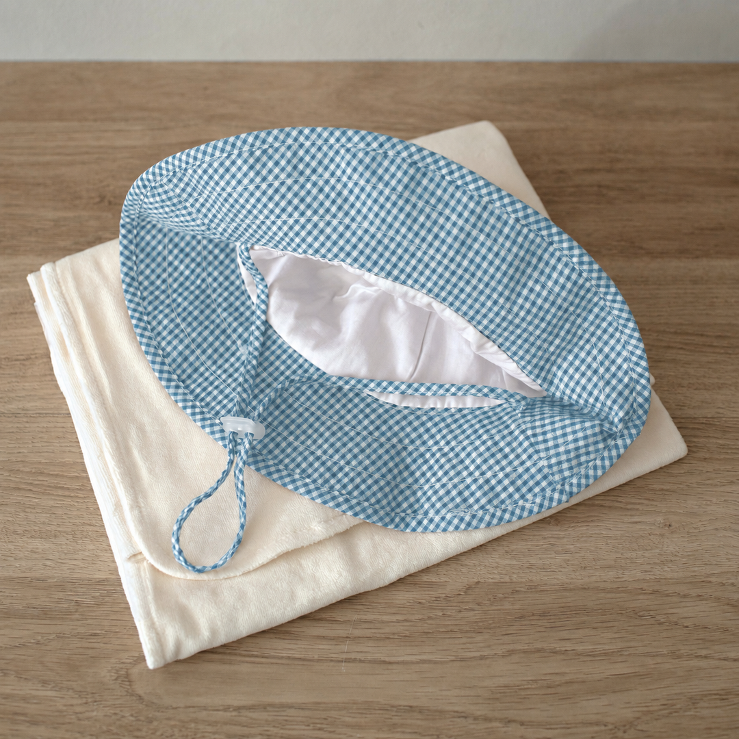 Mabel & Fox - Gingham Sun Hat - Blue