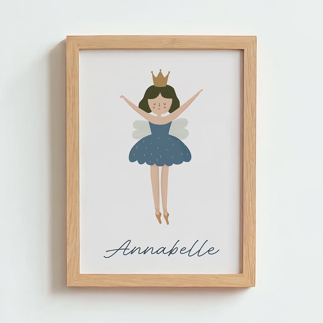 Mabel & Fox - Personalised Art Print - Blue Fairy - Mabel & Fox
