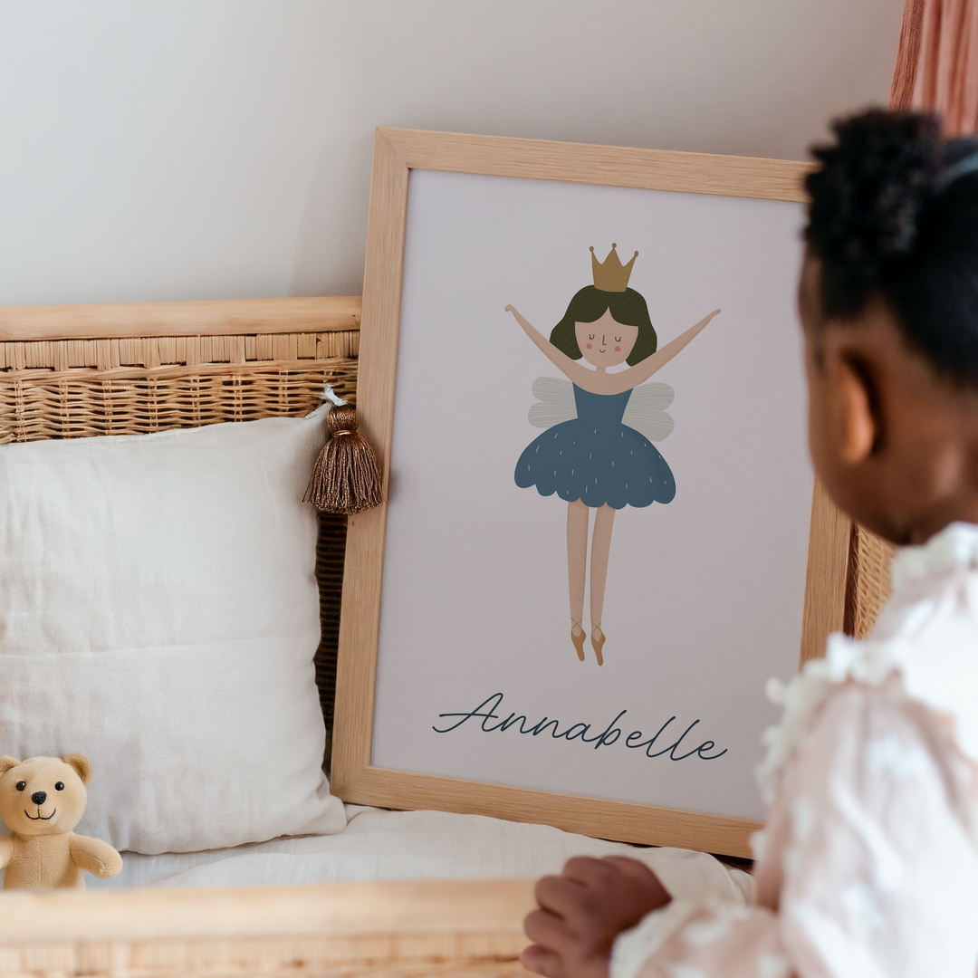 Mabel & Fox - Personalised Art Print - Blue Fairy - Mabel & Fox