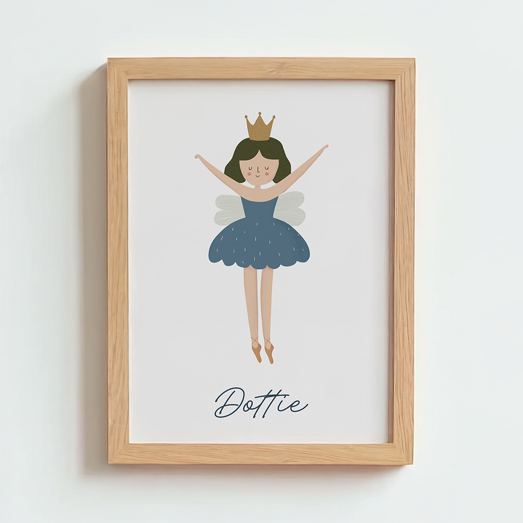 Mabel & Fox - Personalised Art Print - Blue Fairy - Mabel & Fox