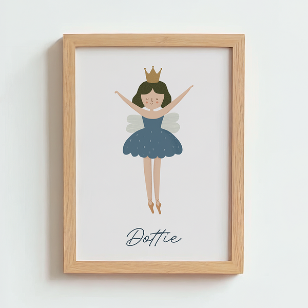 Mabel & Fox - Personalised Art Print - Blue Fairy - Mabel & Fox