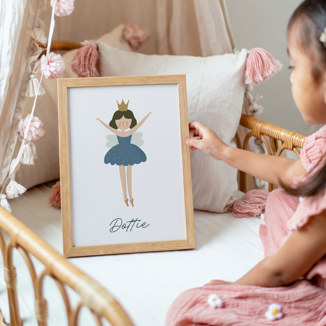 Mabel & Fox - Personalised Art Print - Blue Fairy - Mabel & Fox