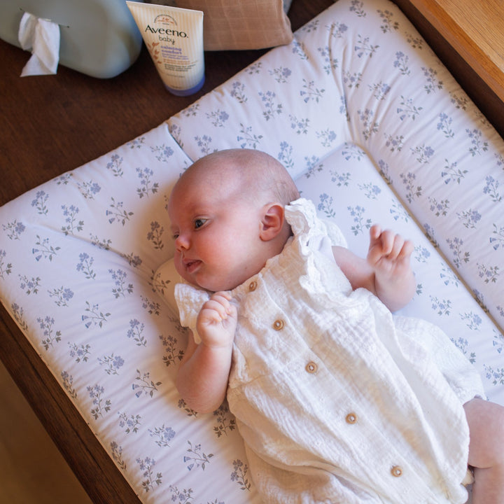 Wilby & Wonder – Cushion Baby Changing Mat - Blue Meadow