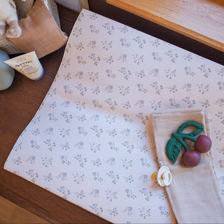 Wilby & Wonder - Wedge Baby Changing Mat - Blue Meadow