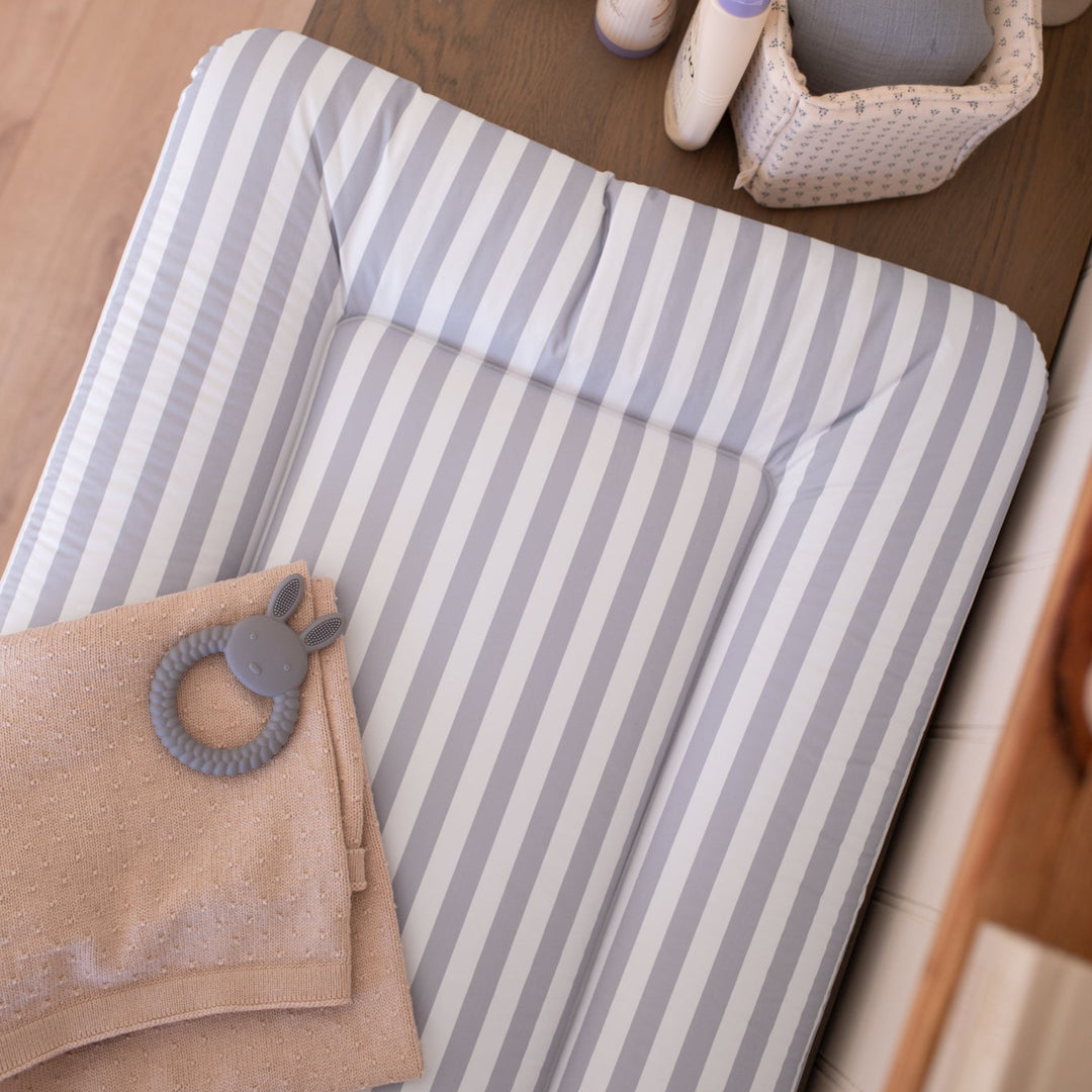 Wilby & Wonder – Cushion Baby Changing Mat - Blue Stripe