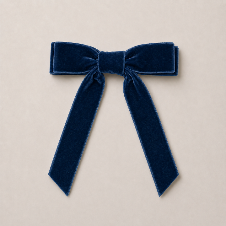 Mabel & Fox - Hair Bow Clip - Blue Velvet