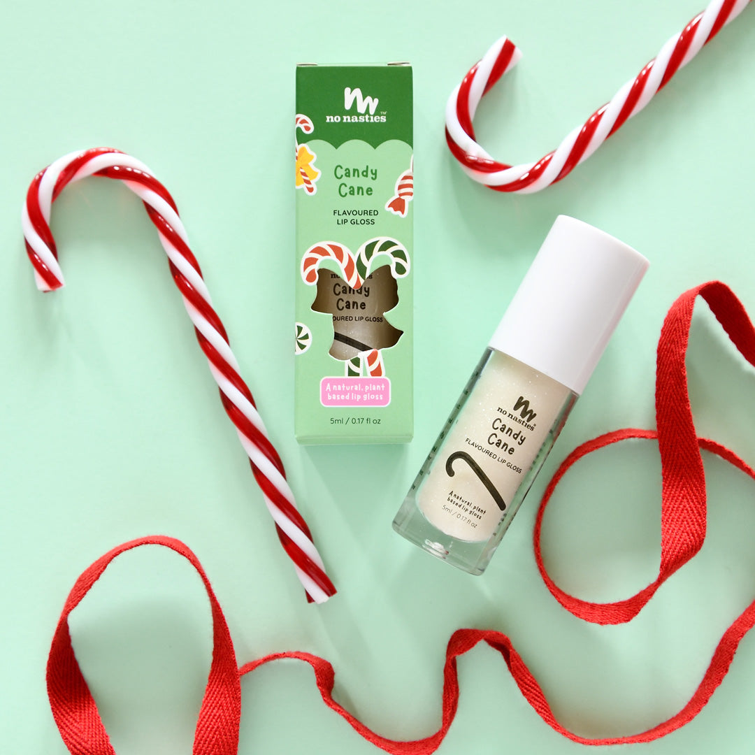 No Nasties – Kids Natural Lip Gloss – Christmas Limited Edition Candy Cane Shimmer - Mabel & Fox
