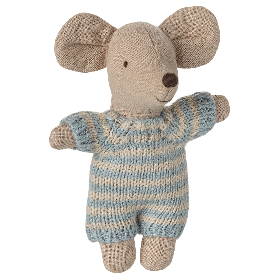 Maileg - Baby Mouse in Carry Cot - Blue