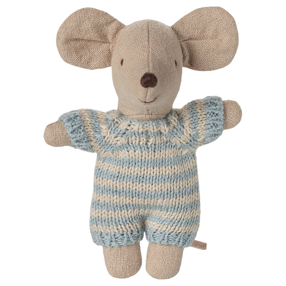 Maileg - Baby Mouse in Carry Cot - Blue