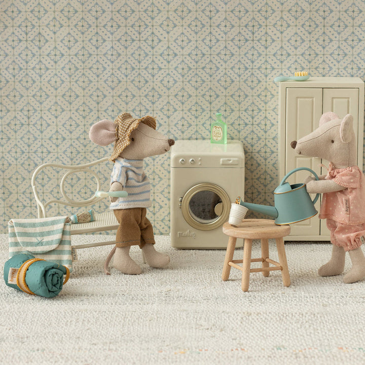 Maileg – Mouse Toothbrush Set – Blue Stripe - Mabel & Fox