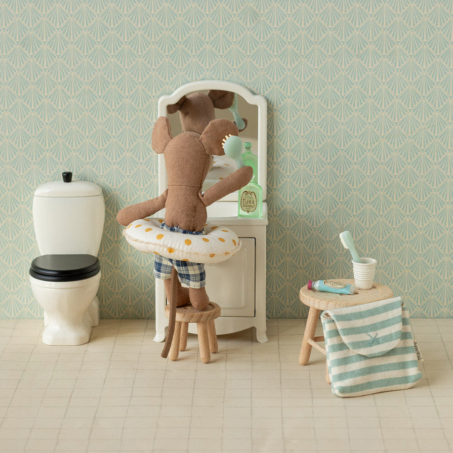 Maileg – Mouse Toothbrush Set – Blue Stripe - Mabel & Fox