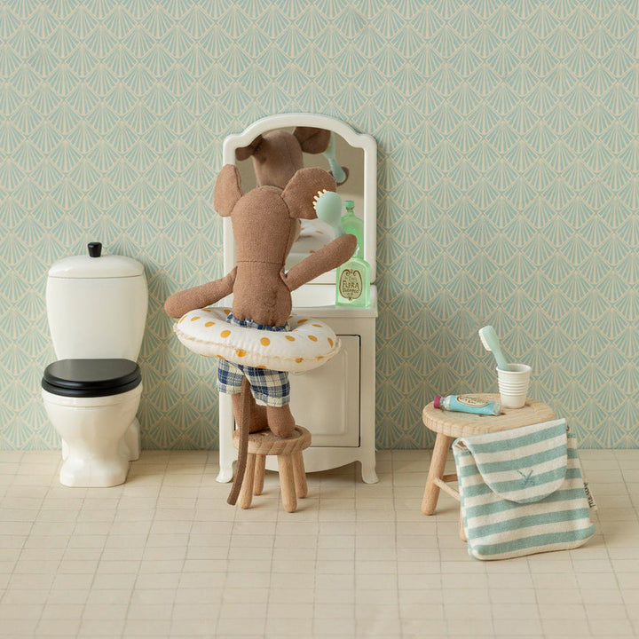 Maileg – Mouse Toothbrush Set – Blue Stripe - Mabel & Fox