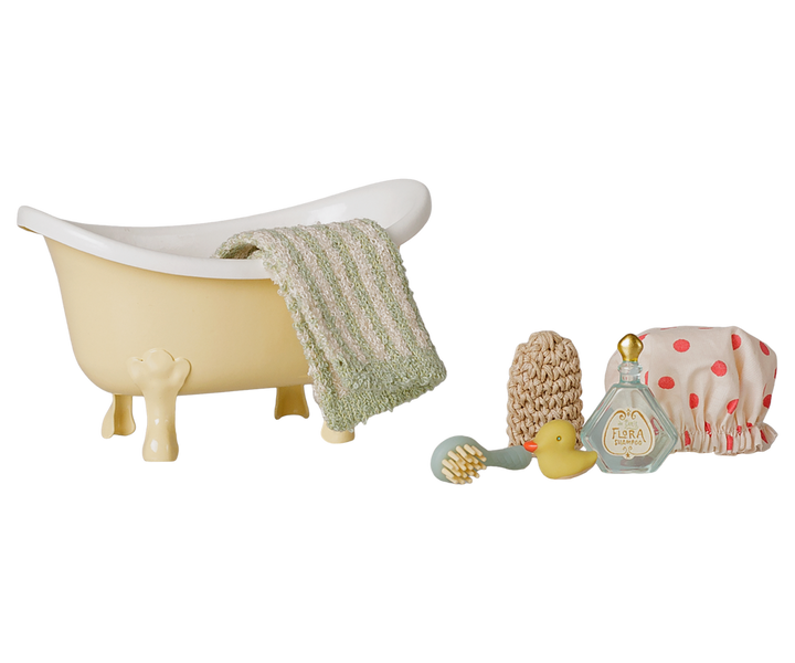 Maileg - Bathtub Set, Mouse - Yellow