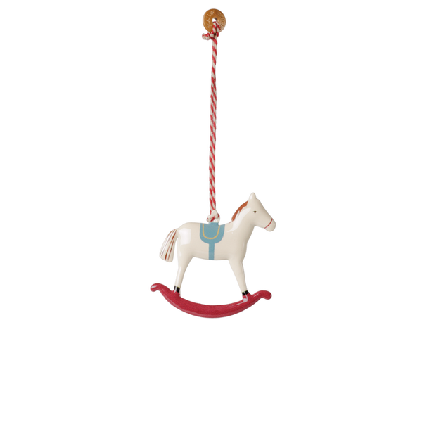 Maileg - Metal Ornament, Rocking Horse - Red