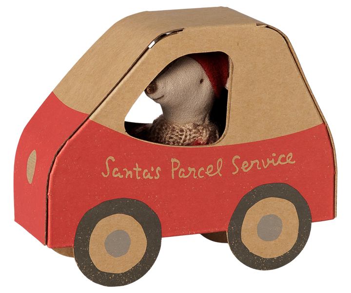 Maileg - Christmas Mouse, Little Sister - Car Box
