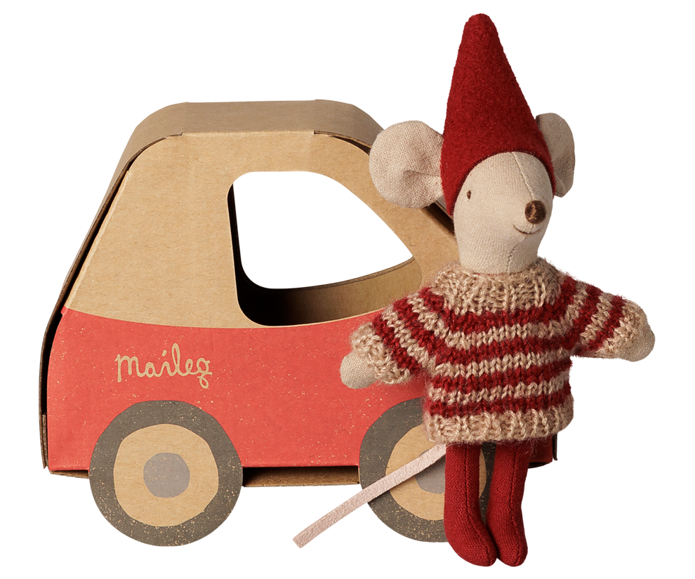 Maileg - Christmas Mouse, Little Sister - Car Box