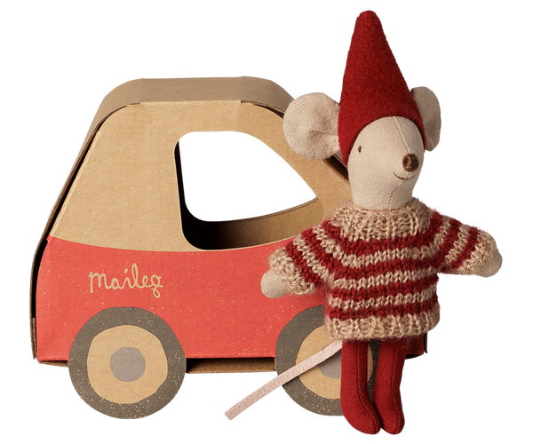 Maileg - Christmas Mouse, Little Sister - Car Box - Mabel & Fox