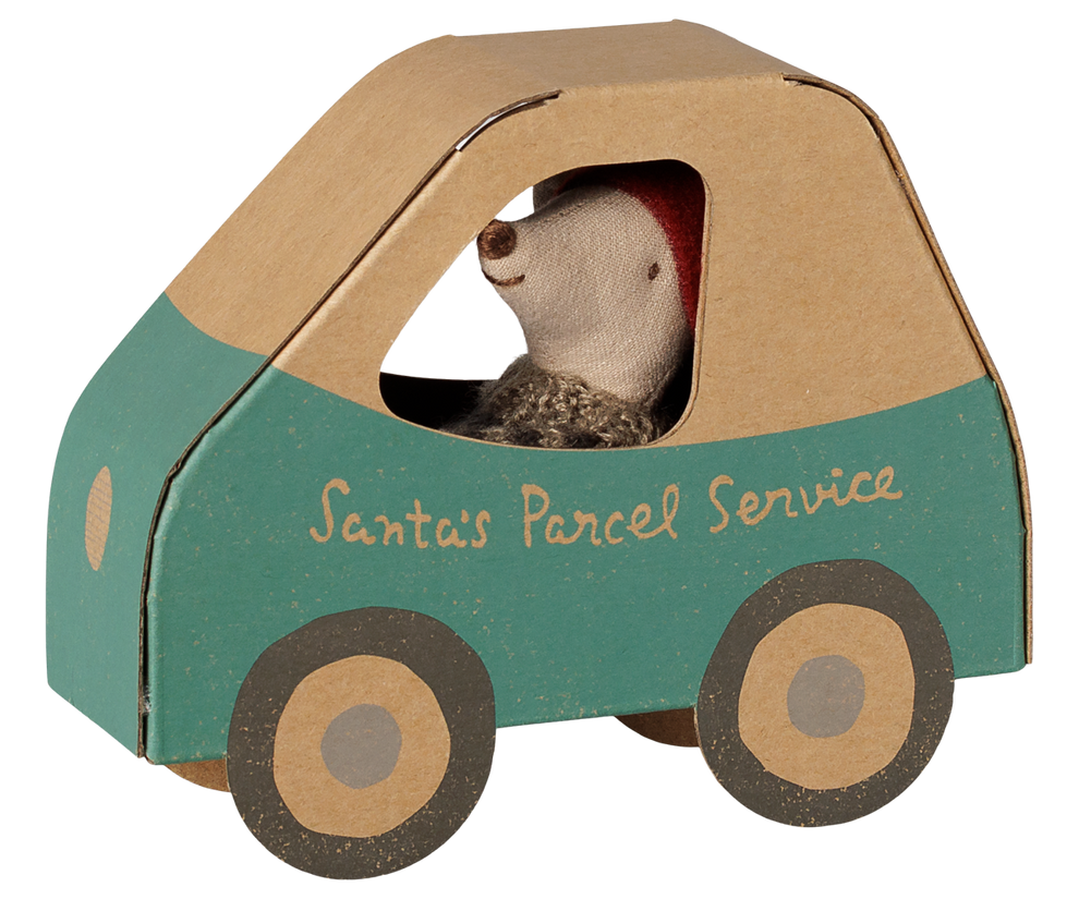 Maileg - Christmas Mouse, Little Brother - Car Box