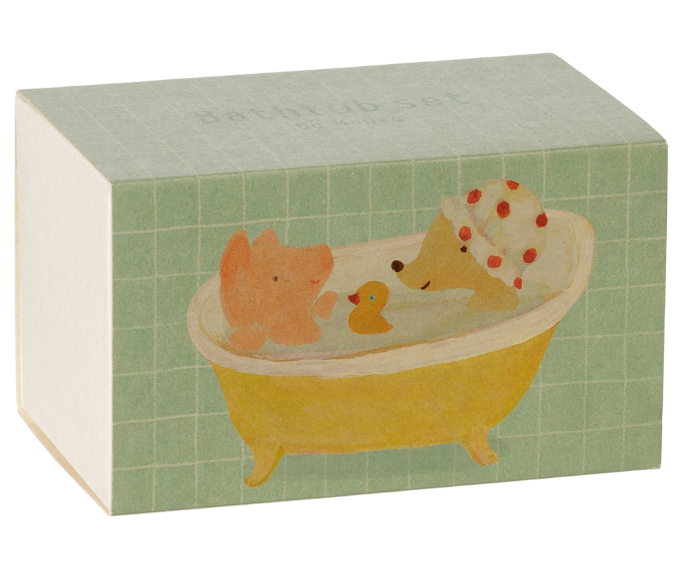 Maileg - Bathtub Set, Mouse - Yellow
