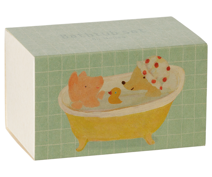 Maileg - Bathtub Set, Mouse - Yellow