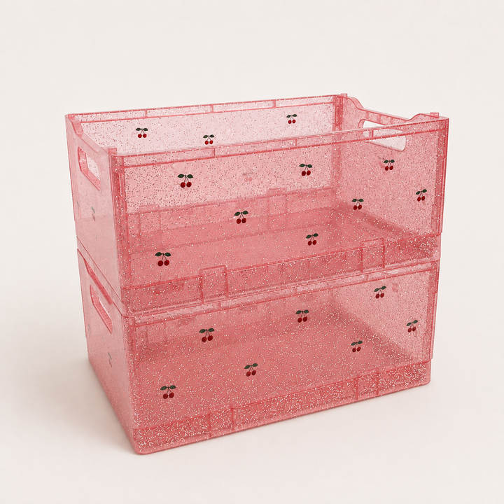 Konges Slojd – Glitter Storage Boxes – Sparkling Blush (2 Pack)