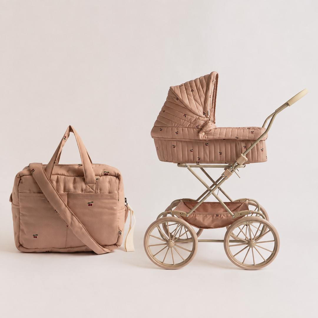 Konges Slojd – Doll Pram & Doll Bag Bundle – Cherry Blush