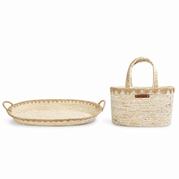 Avery Row - Baby Changing Bundle- Maize Changing Basket & Nappy Caddy