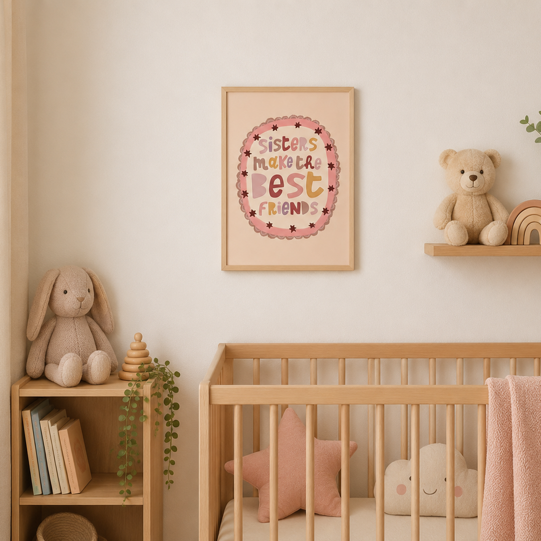 Lara & Kin - Art Print - Sisters Make The Best Friends - Exclusive to Mabel & Fox - Mabel & Fox
