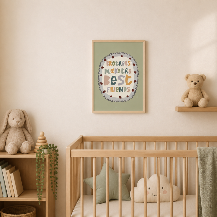 Lara & Kin - Art Print - Brothers Make The Best Friends - Exclusive to Mabel & Fox - Mabel & Fox