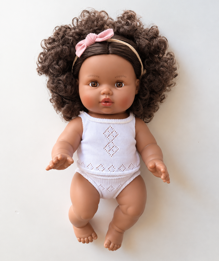 Mini Colettos - Zaara - Brown Curly Hair with Brown Eyes