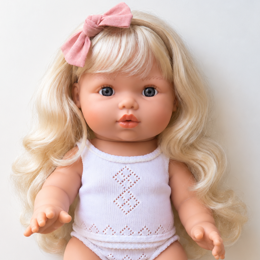 Mini Colettos - Ellory Designs Doll Headband - Margot Knot Bow Blush
