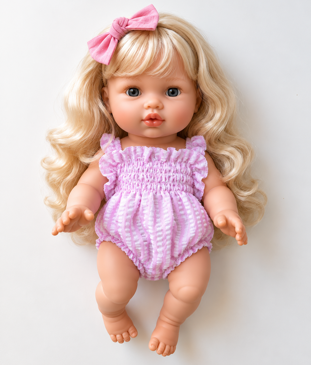 Mini Colettos - Ellory Designs Doll Romper - Agnes Smock Pink Gingham